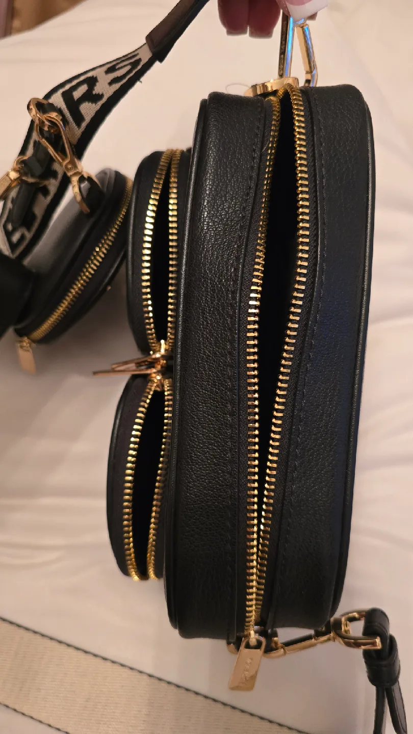 NWT Michael Kors Black Leather Crossbody Bag with Accessories image indicator(5)