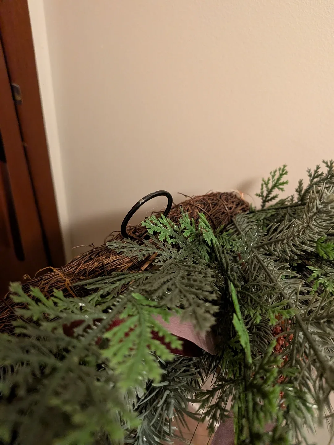 Christmas Wreath with Burgundy Accents image indicator(4)