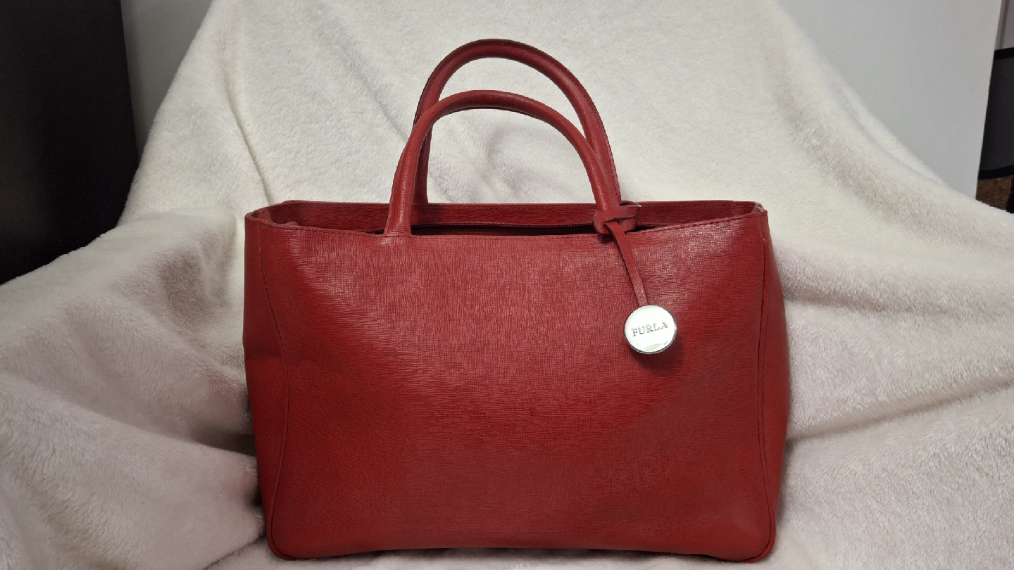 Furla Red Leather Tote Bag