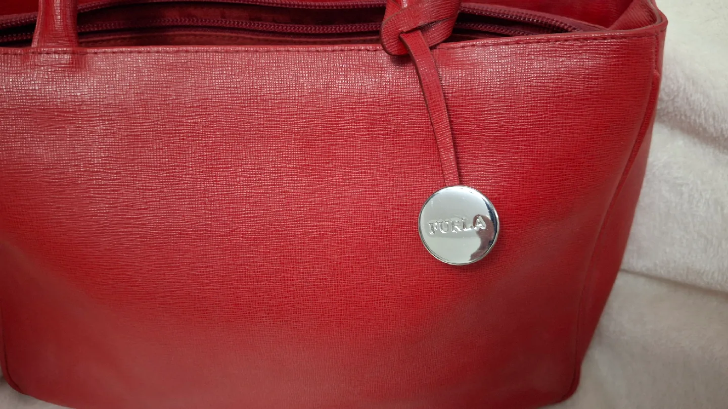 Furla Red Leather Tote Bag image indicator(2)