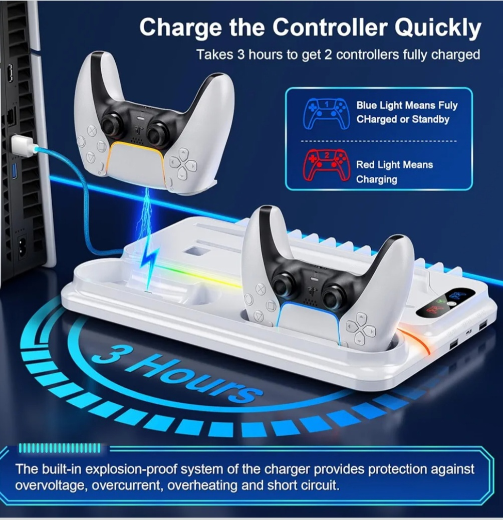 Ponkor PS5 Cooling & Charging Station – All-in-One Stand. - photo 4