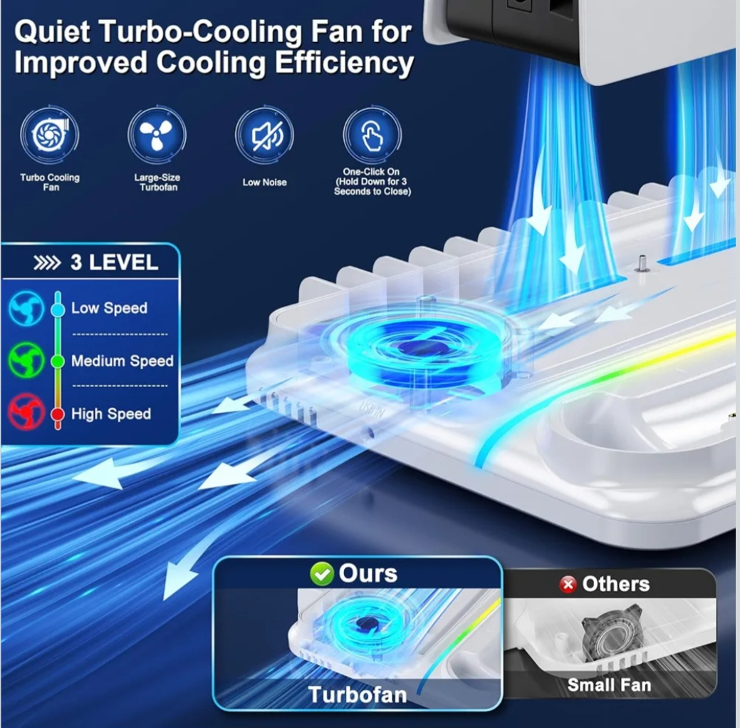 Ponkor PS5 Cooling & Charging Station – All-in-One Stand. - photo 5