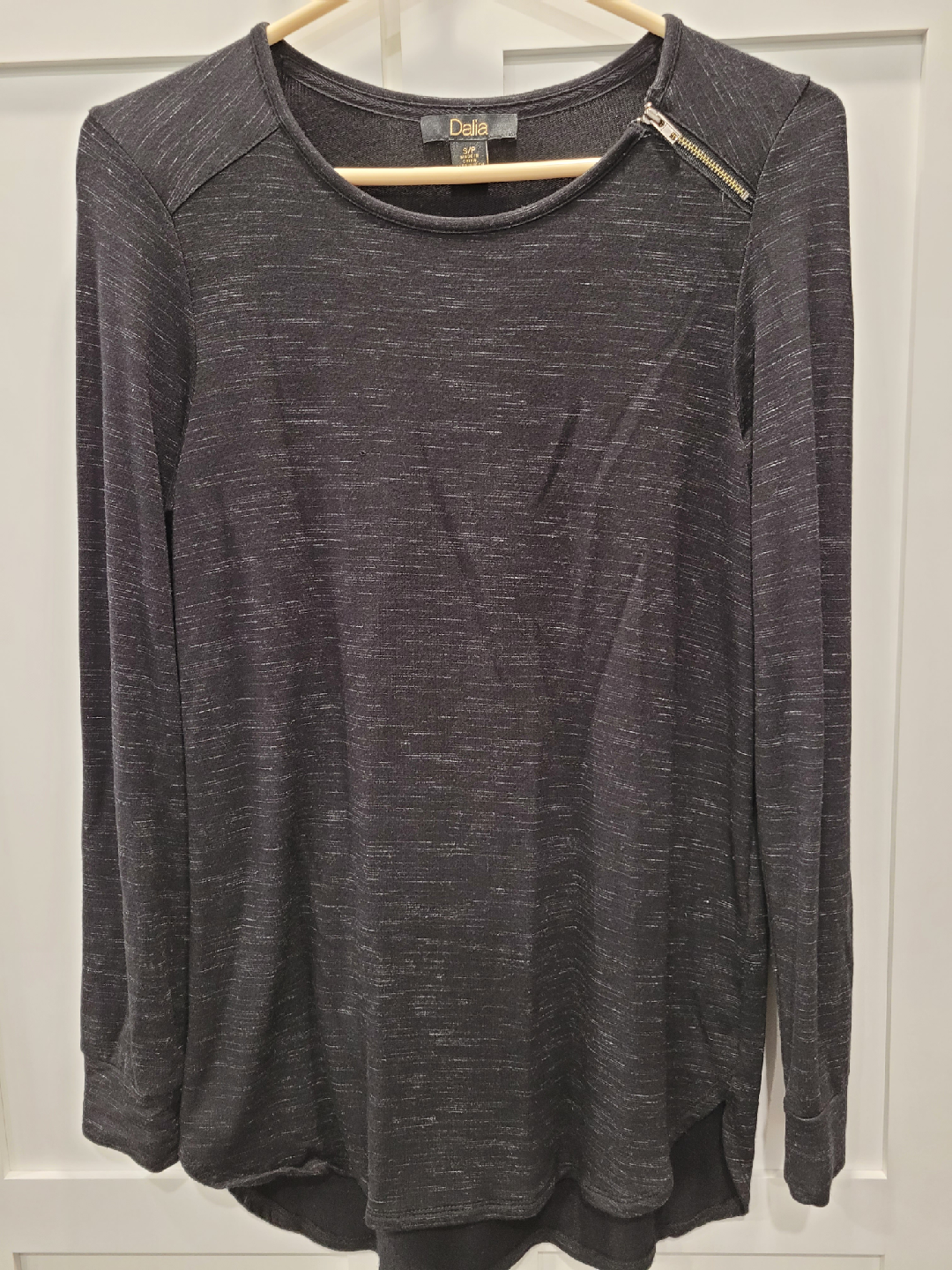 Dalia Black Long Sleeve Top - Size S