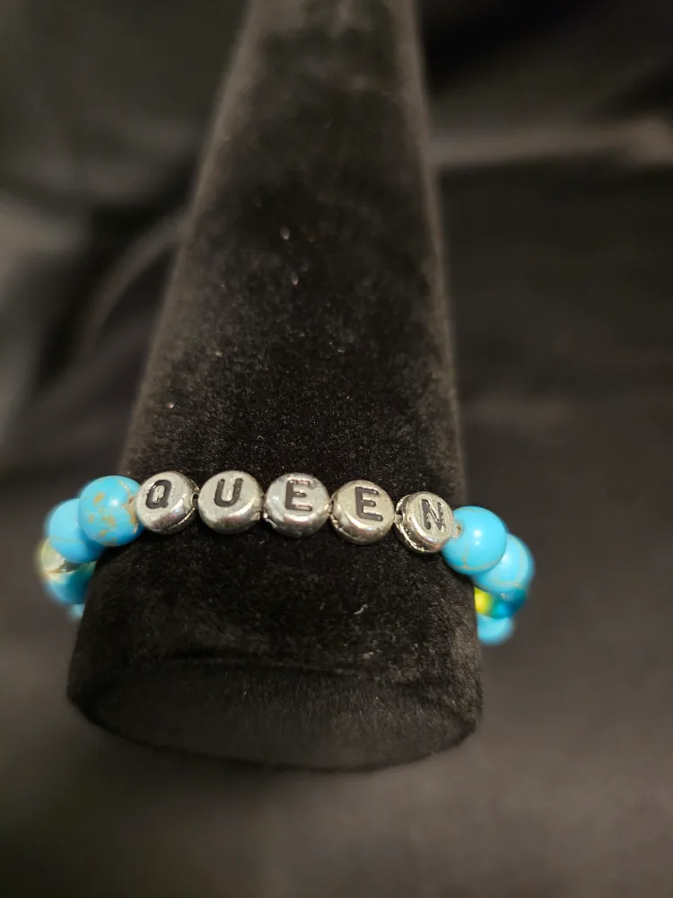 Beaded Bracelet - Turquoise, Cream, Wood image indicator(4)