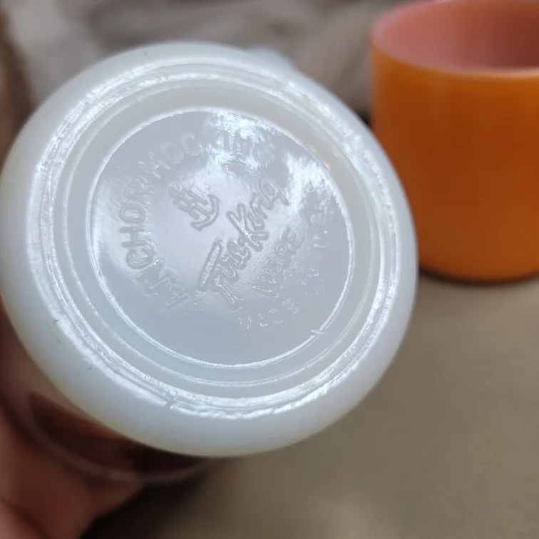 2 Vintage Glass Mugs Anchor Hocking FireKing & Federal Glass image indicator(2)