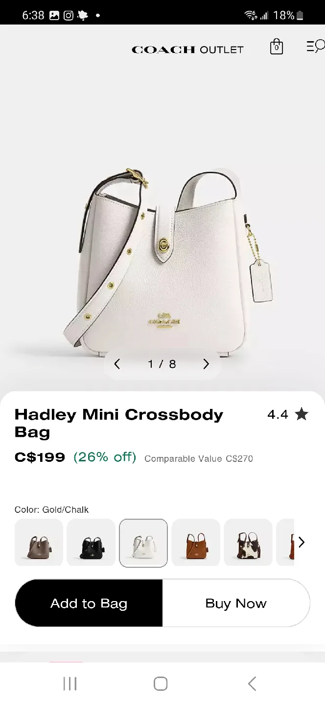 COACH Hadley Mini Crossbody Bag - Gold/Chalk image indicator(5)