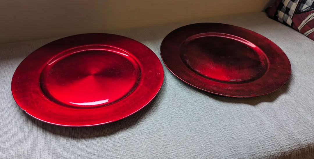 Red Charger Plates - Set of 2 thumbnail