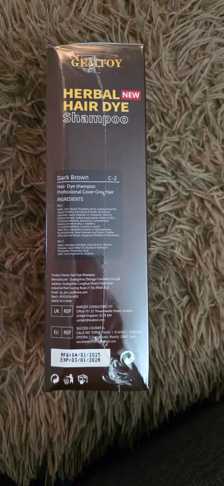 Gemtoy Herbal Hair Dye Shampoo - Dark Brown thumbnail