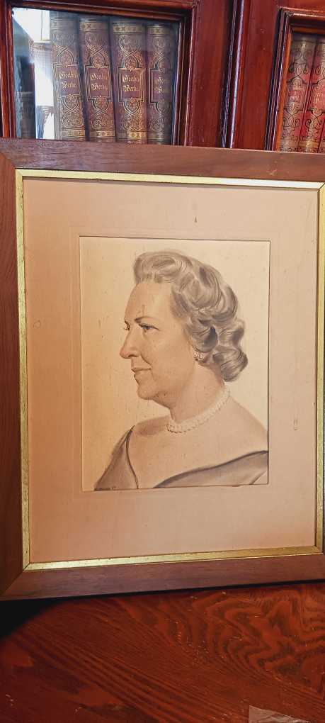 Authentic Signed  Framed Vintage '59. Portrait Artwork