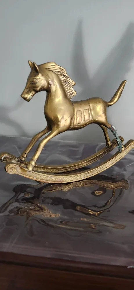 Vintage solid Brass Rocking Horse Figurine image indicator(3)