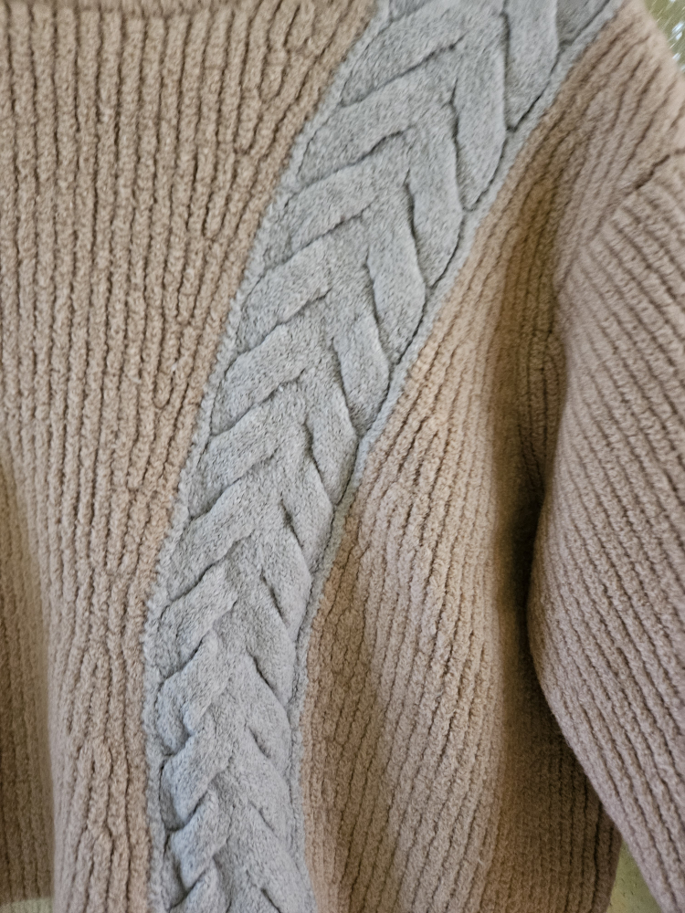 Wilfred Free Colour Block Cable Knit Sweater - Size L - photo 3