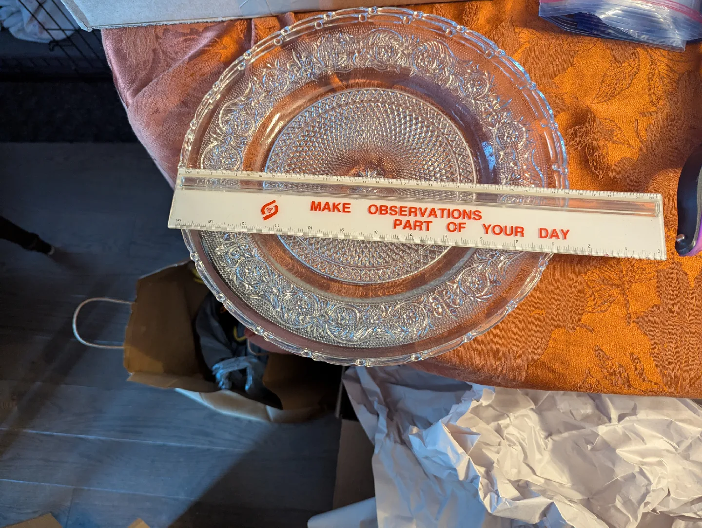 Vintage Clear Glass Serving Plate x2 image indicator(3)