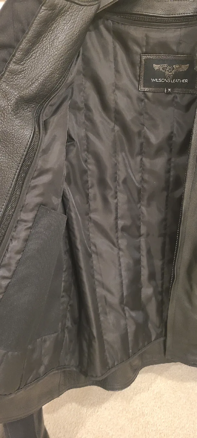Wilson's Leather Black Motorcycle Jacket image indicator(3)