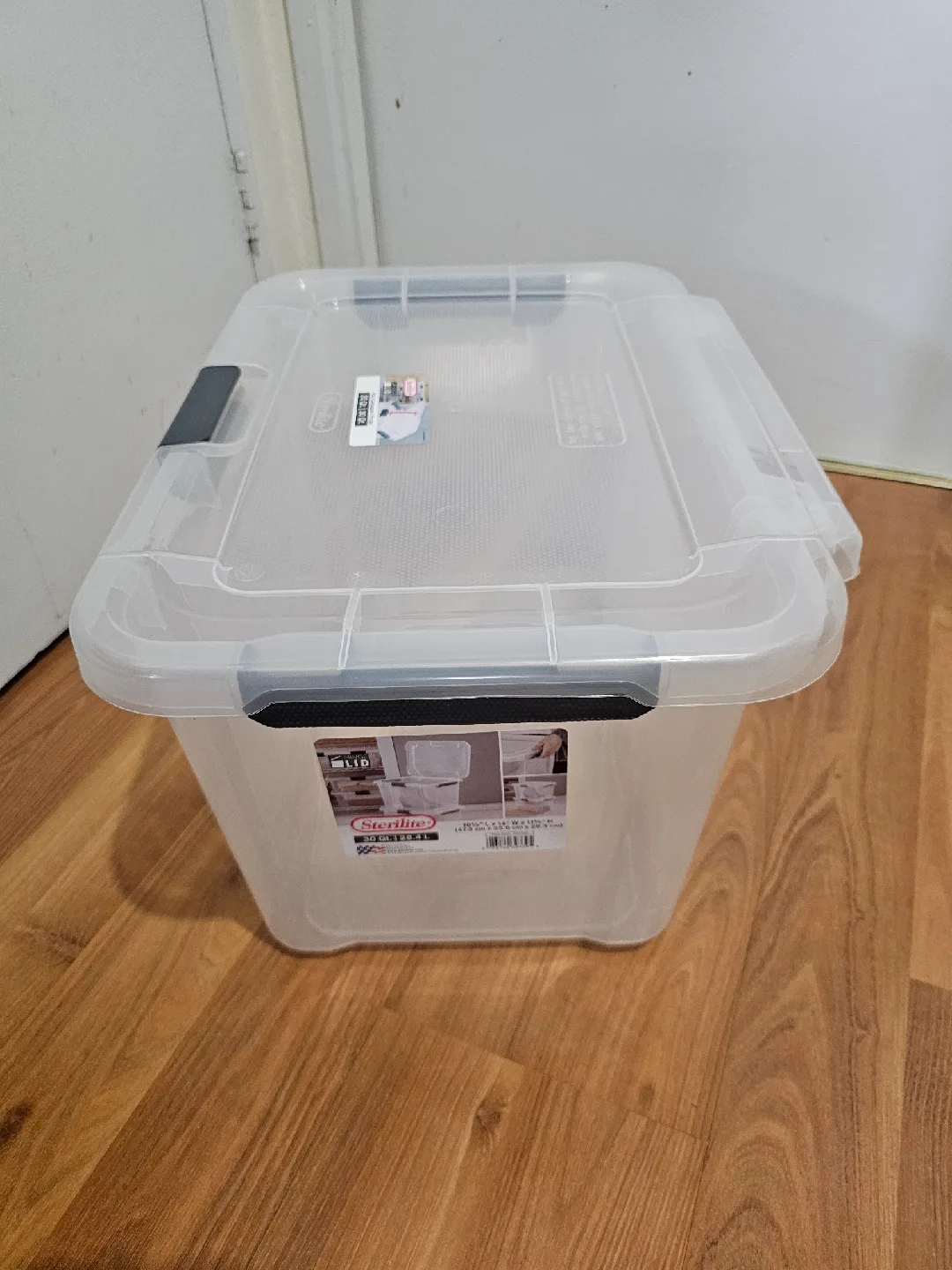 Sterilite Hinge 28 L/30 QT. Storage Bin, Flat Gray image indicator(2)