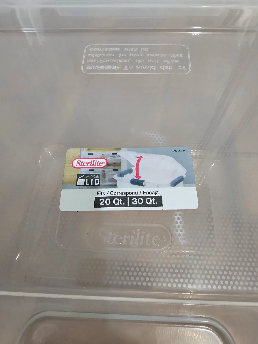 Sterilite Hinge 28 L/30 QT. Storage Bin, Flat Gray image indicator(5)