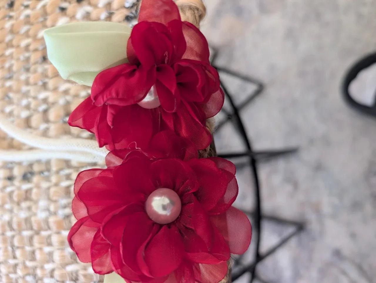 Red Floral curtains holder image indicator(4)