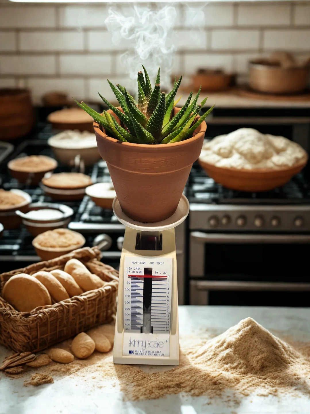 Food Scale planter with succulent thumbnail