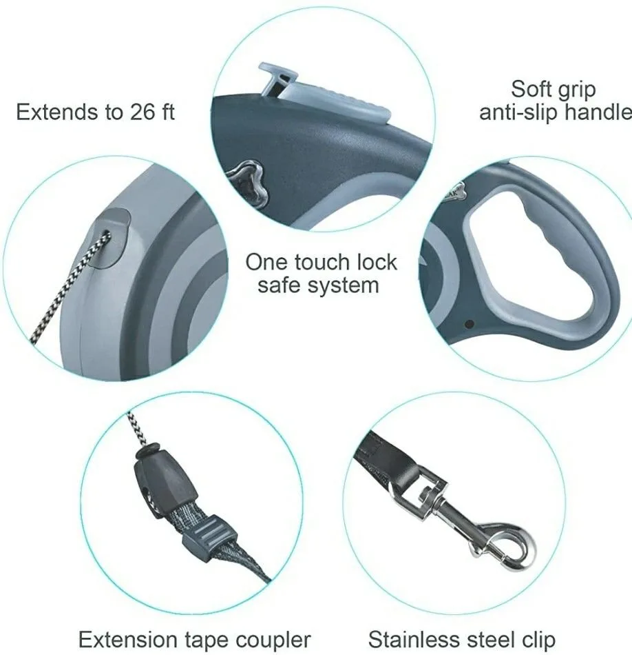 EC.TEAK Retractable Dog Leash, 26FT Dog Walking Leas image indicator(7)