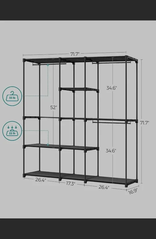 SONGMICS Wardrobe Closet Organizer - New in Box! image indicator(3)