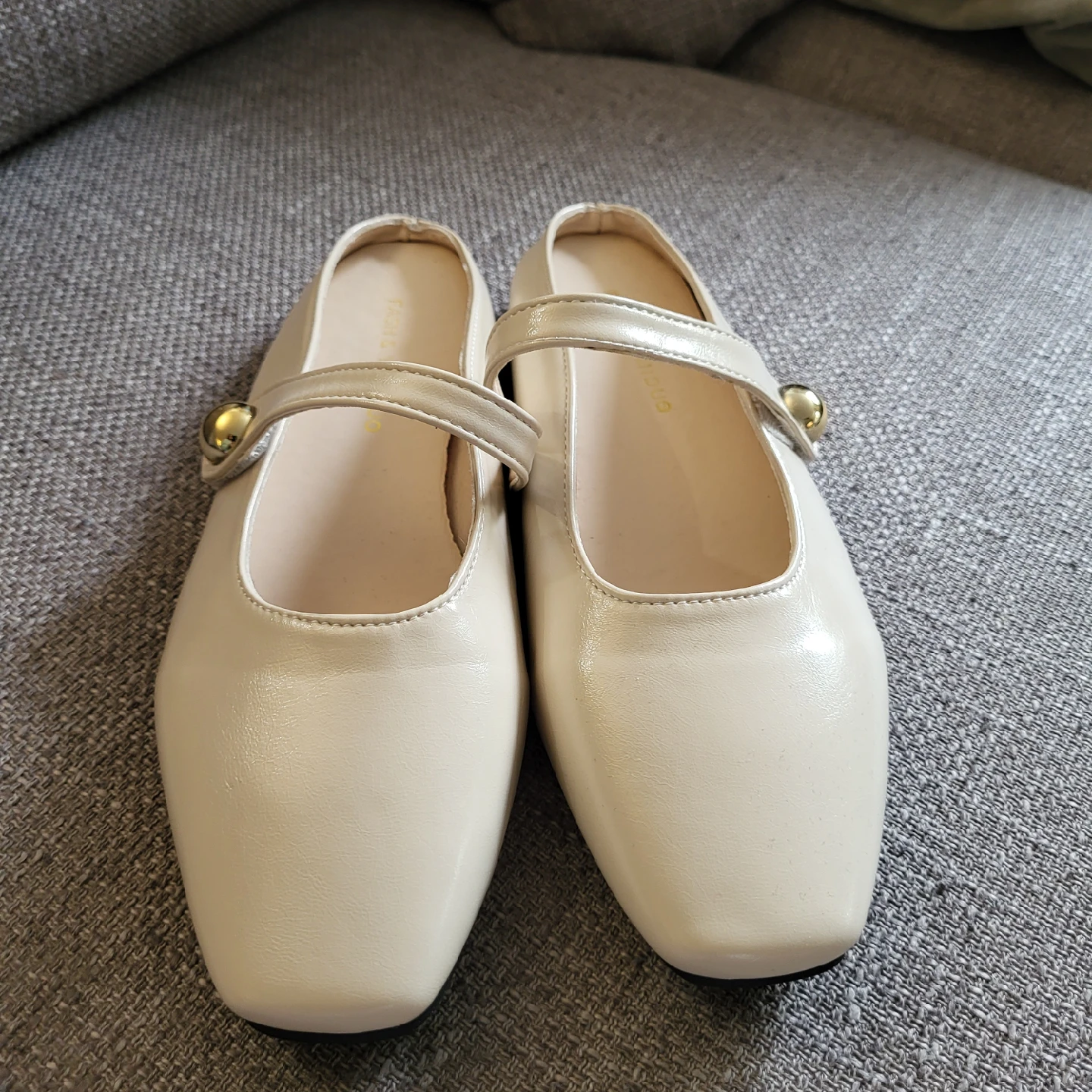 Cream Mary Jane Style Flats - Size 36 - photo 2
