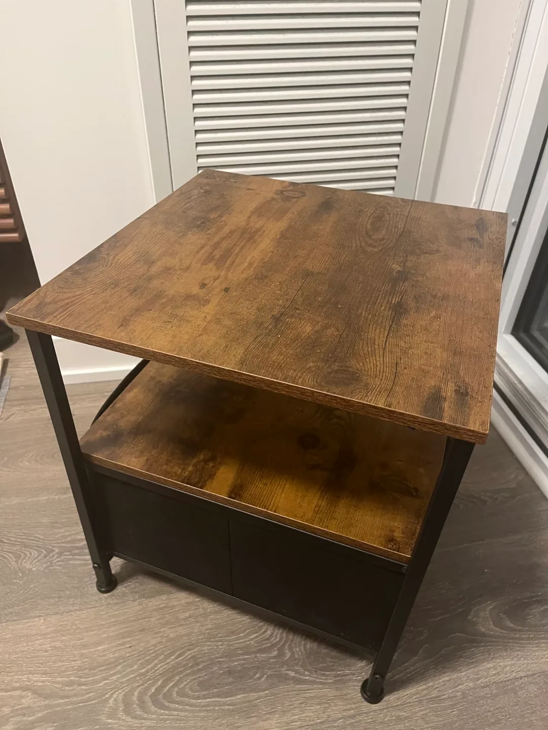 Brown & Black Nightstand with Drawer image indicator(3)