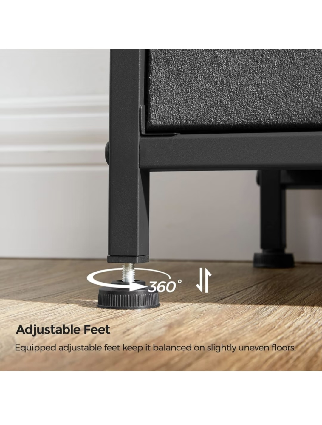 Brown & Black Nightstand with Drawer - photo 5