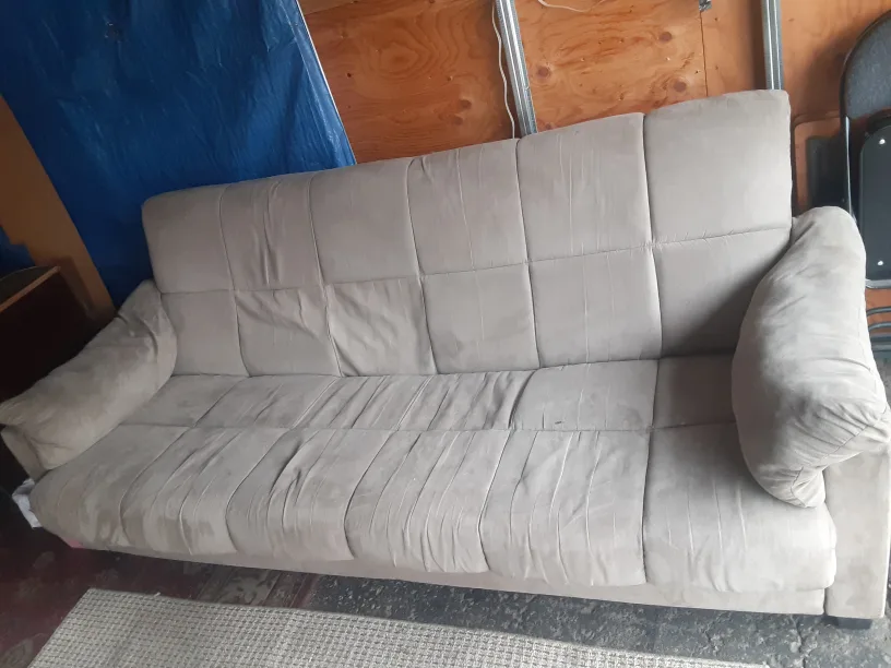 Beige Sofa /futon Suade Thanksgiving Giveaway Free image indicator(3)