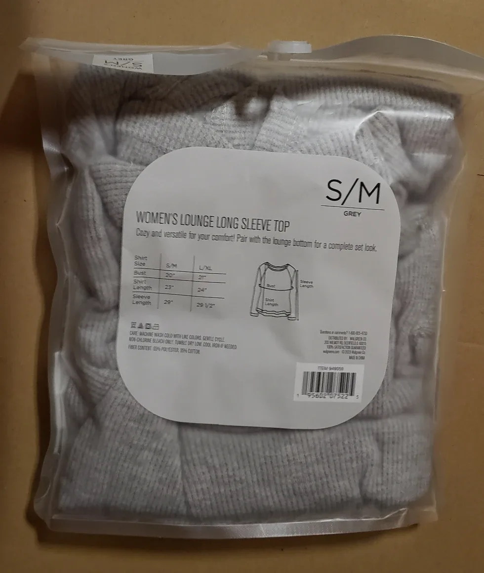 West Loop Women's Lounge Long Sleeve Top - S/M Grey image indicator(2)