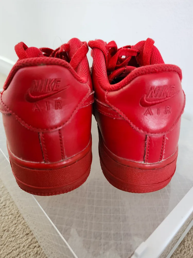 Nike Air Force 1 Red Sneakers - Youth Size 6.5 image indicator(3)