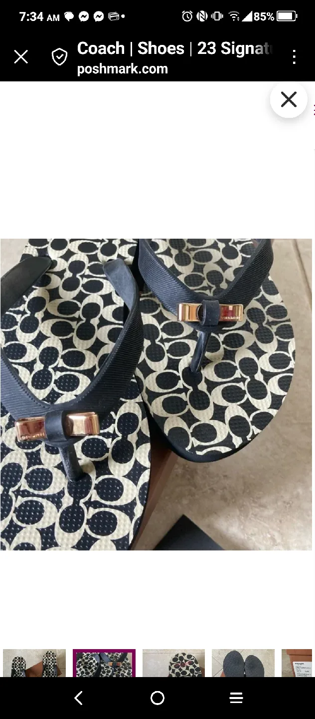 Coach Signature Flip Flops Size 5-6 image indicator(4)