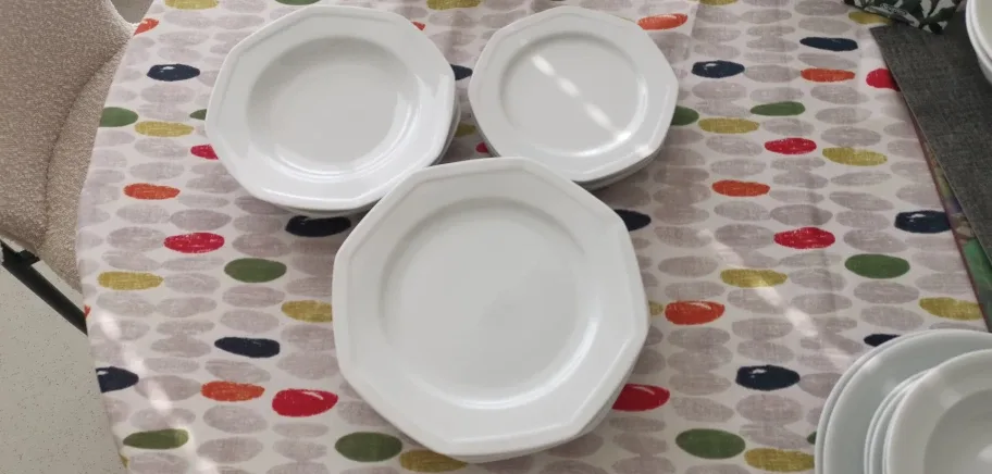 Savoir Vivre White Octagon Dinner Plates - Set of 12 image indicator(2)