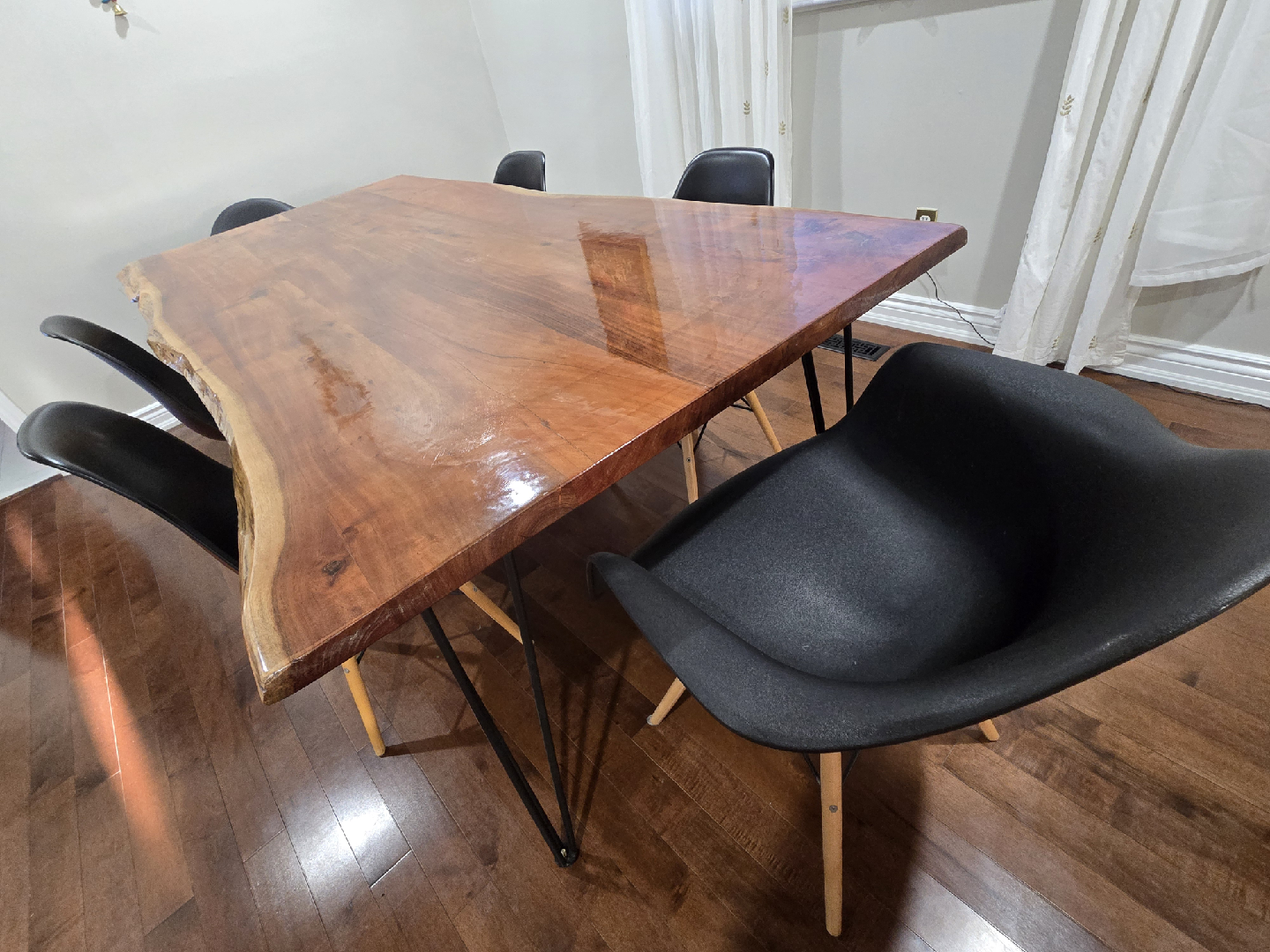 Live Edge Wood Dining Table with 6 Chairs - photo 2