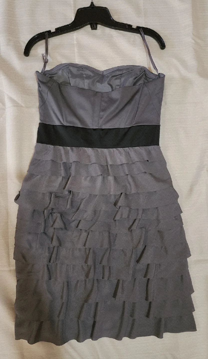 H&M Grey Ruffle Dress - Size 8 image indicator(2)