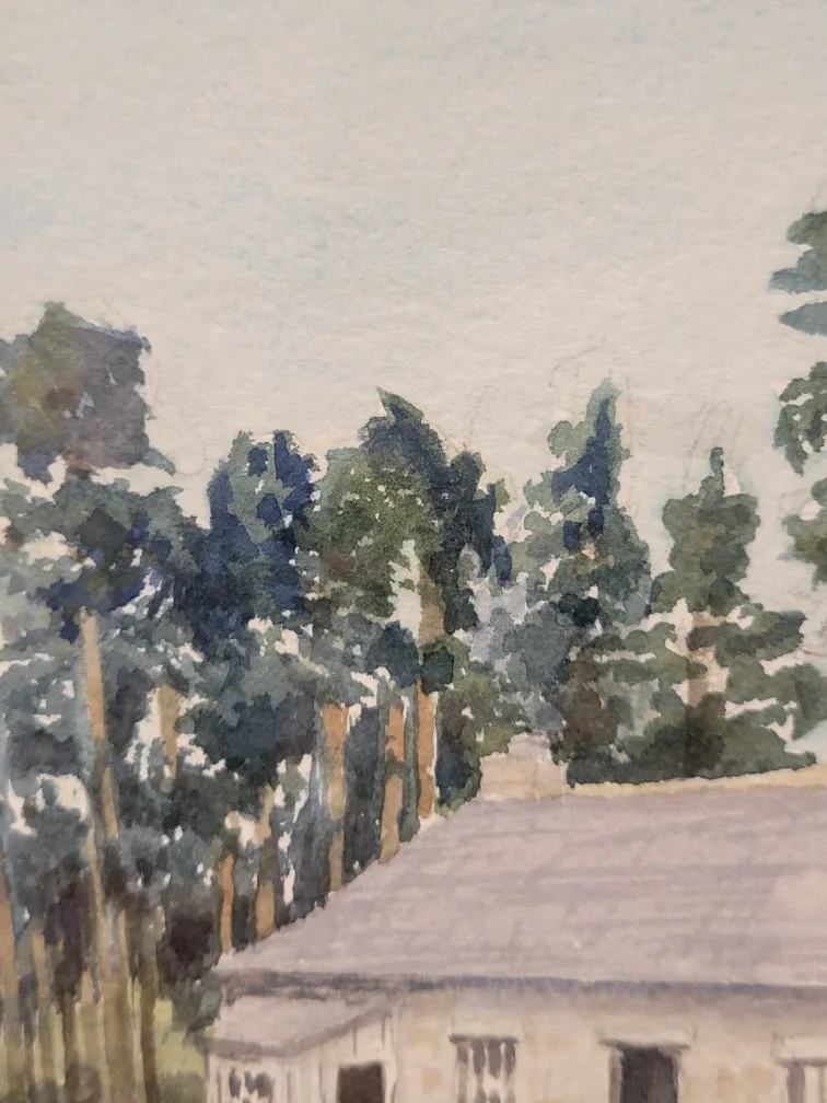 Original Framed Watercolour Painting of Sheep and Farmhouse image indicator(5)