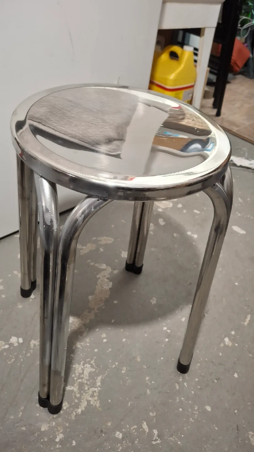 Silver Metal Stool image indicator(2)