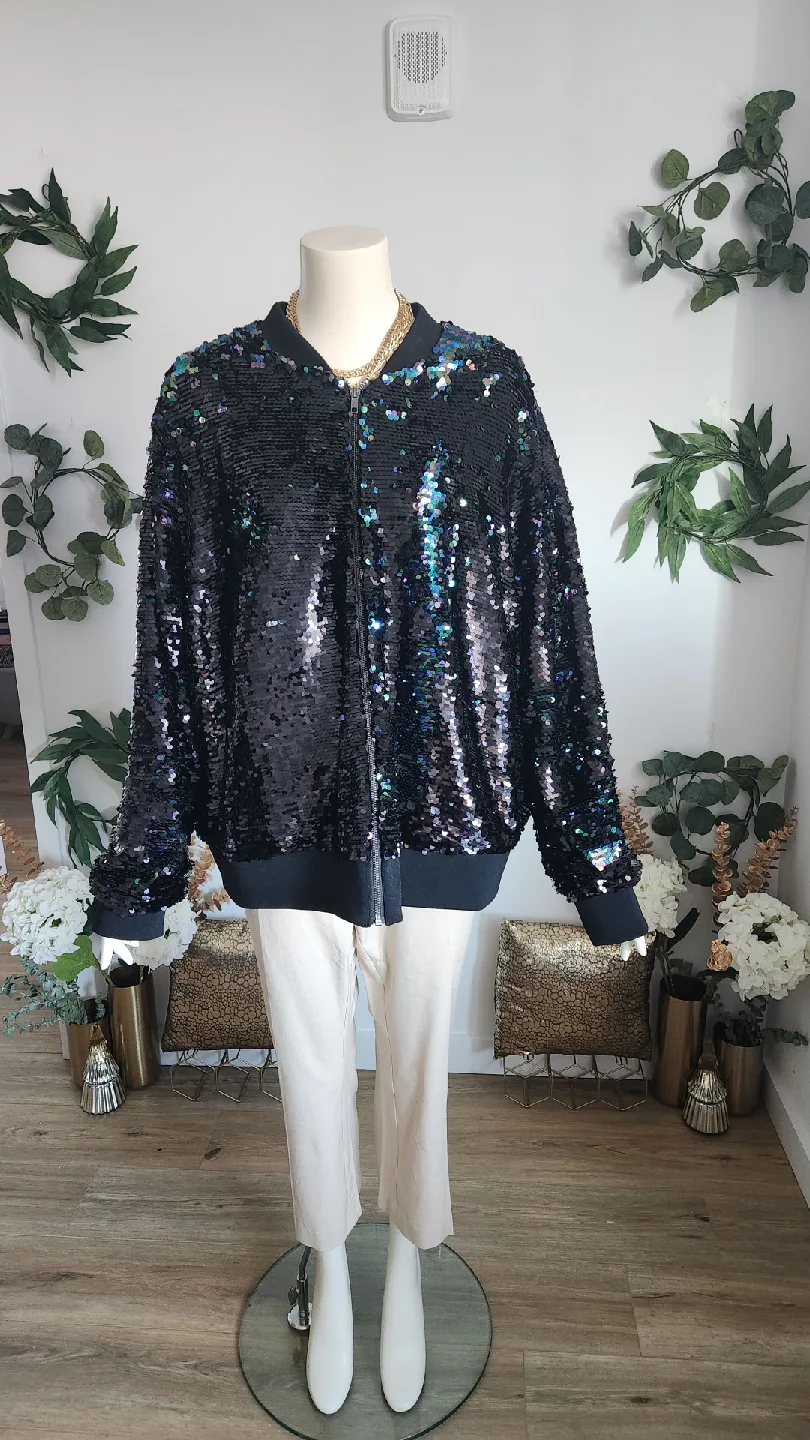 Sequin Bomber Jacket thumbnail