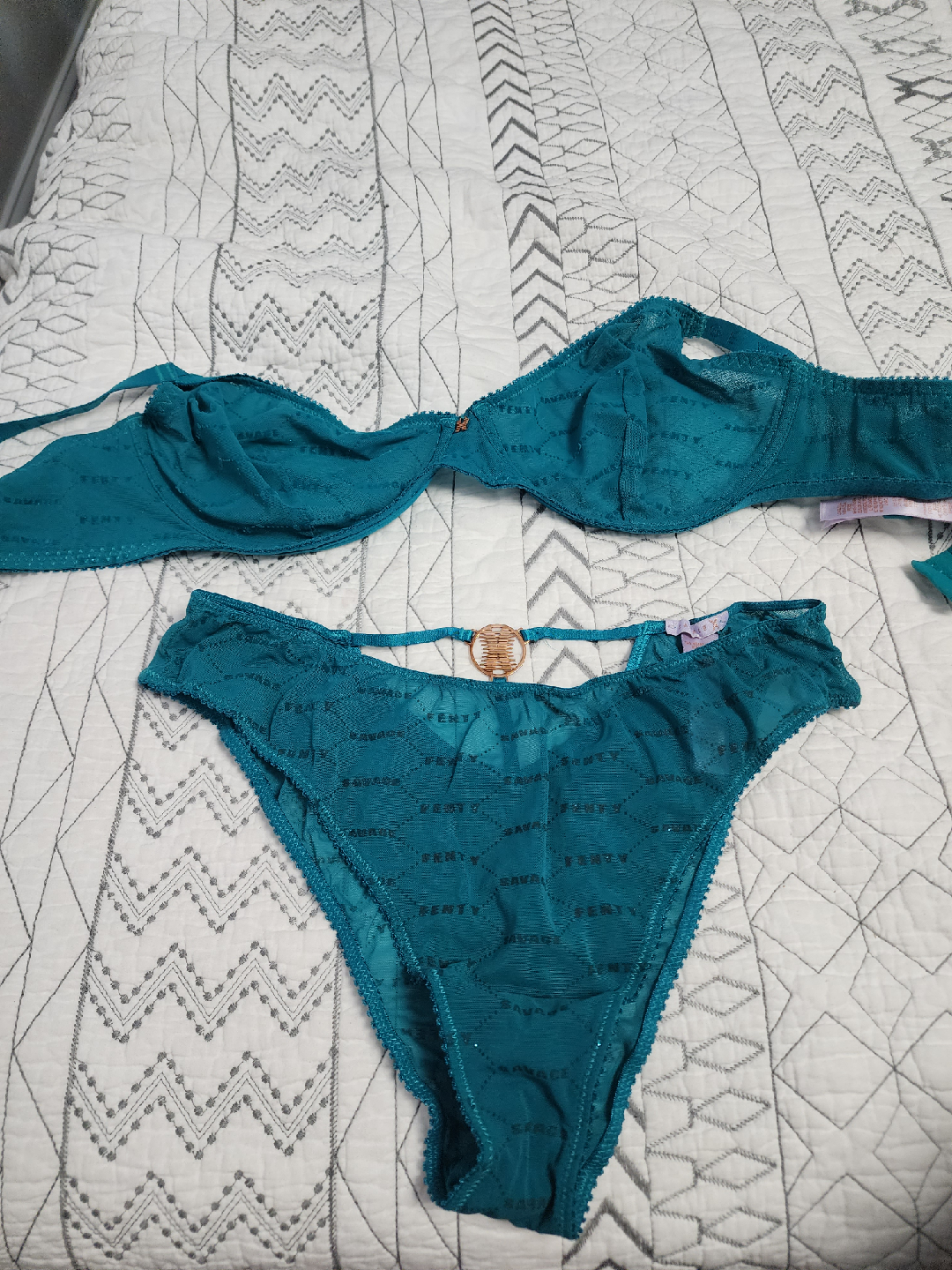 Fenty Savage Teal Lingerie Set