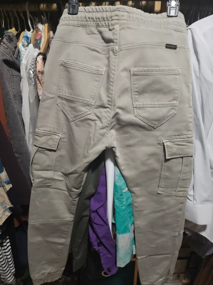 Zara Man Beige Cargo Pants image indicator(2)