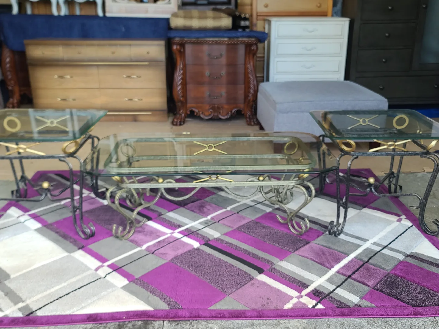 Glass Top Coffee & End Table Set image indicator(2)