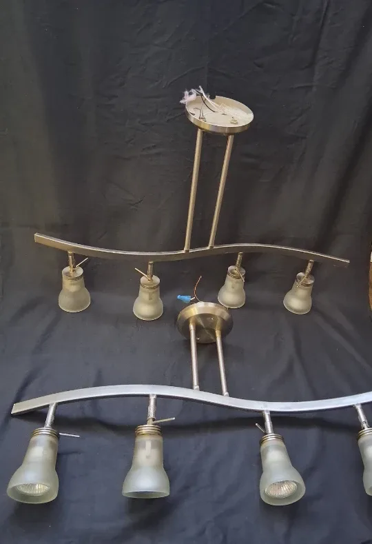 Track Lighting Fixture with 4 Frosted Glass Shades image indicator(8)