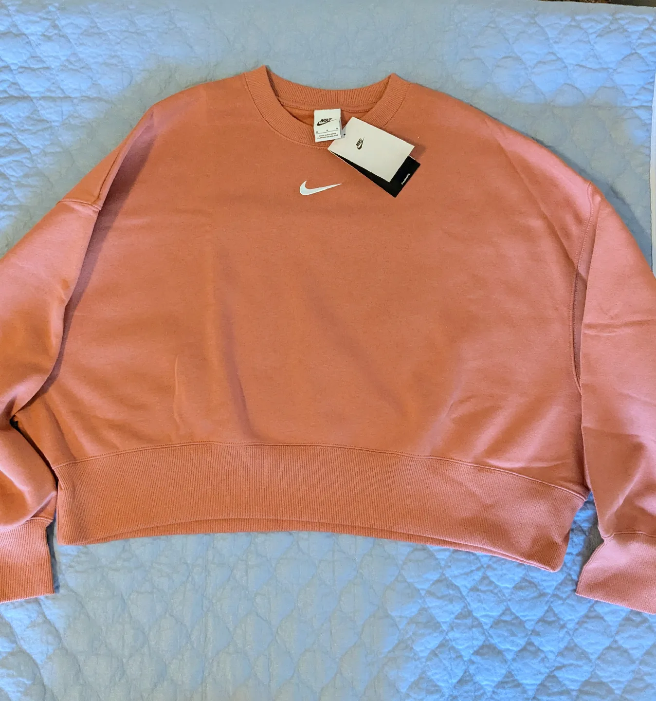 Nike Women's Fleece Crew Sweatshirt - Coral Chalk - Size M image indicator(2)