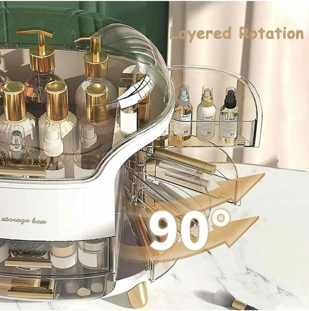 Portable LIGHT LUXURY MAKEUP ORGANIZER, White image indicator(9)