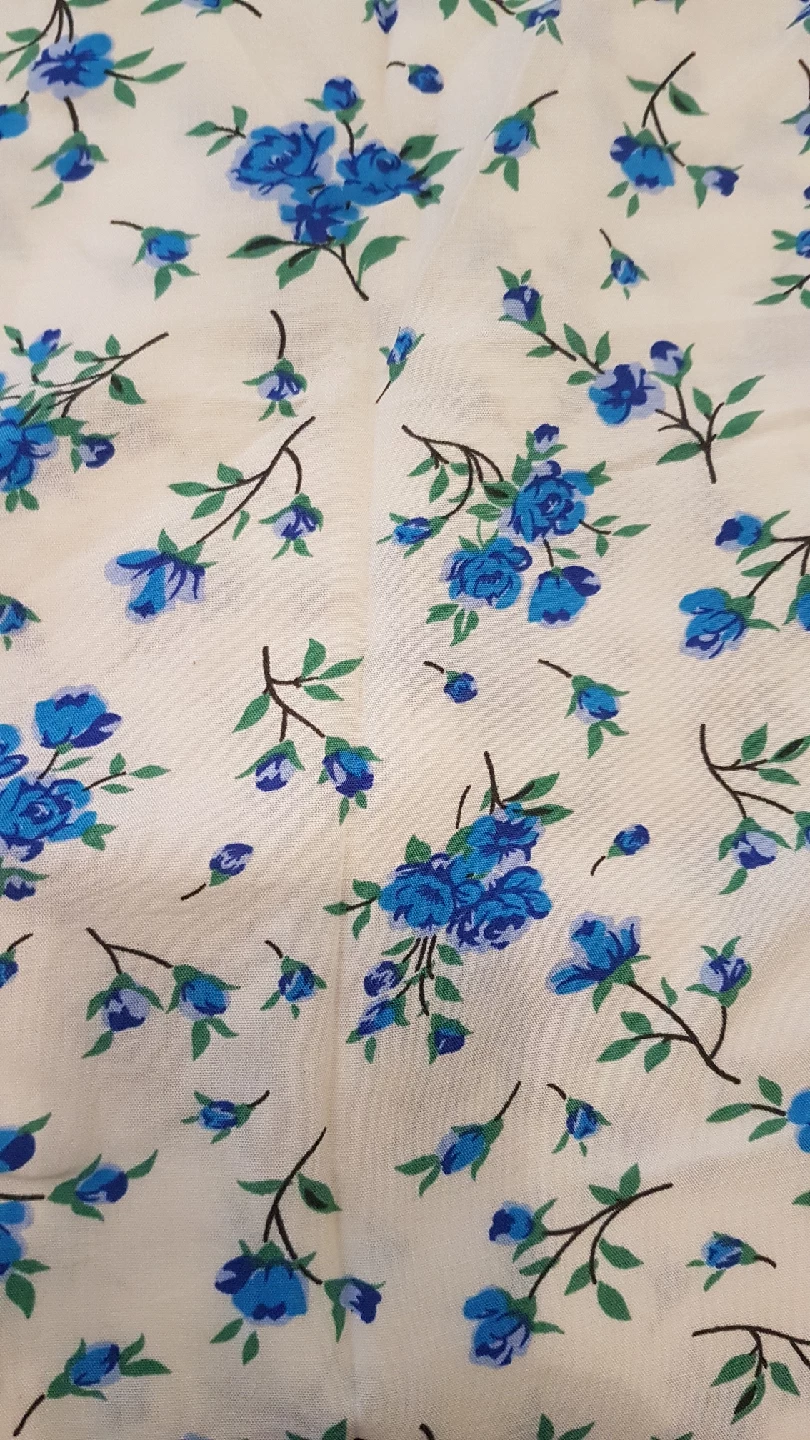 Floral Print Fabric - Blue Roses - photo 3