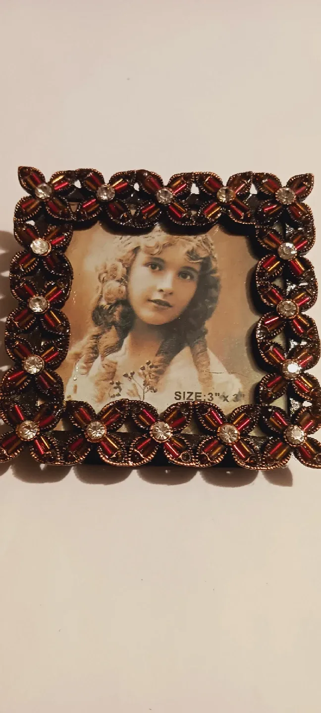 Beautiful Vintage  Enamel Floral Small Photo Frame thumbnail