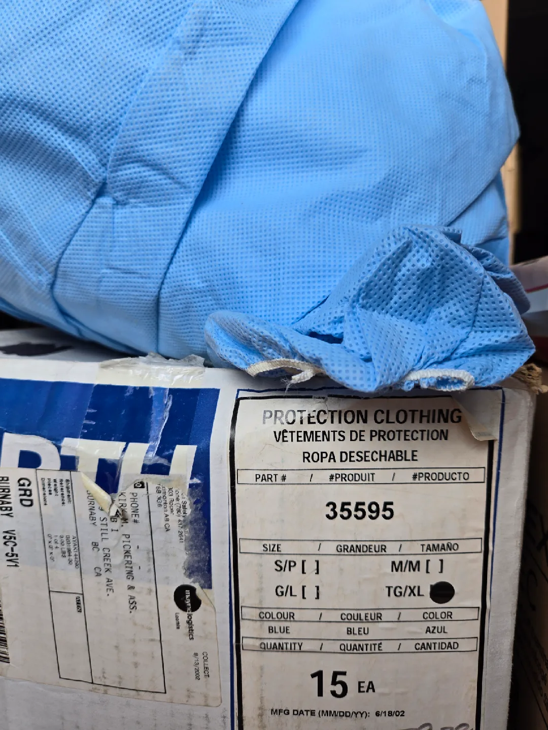 Disposable Protective Coverall - Blue, M image indicator(2)