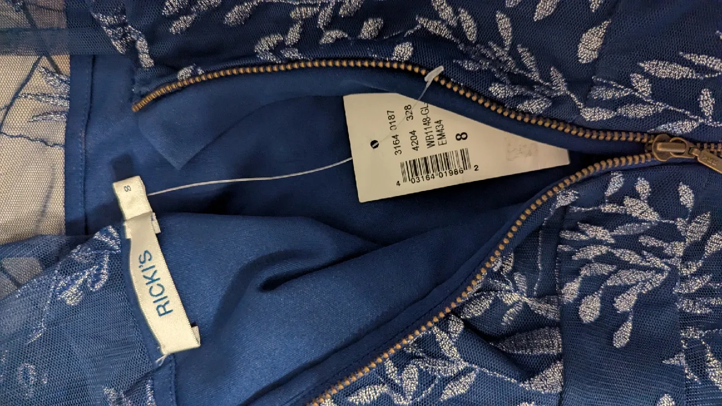 Blue Floral Dress NWT- Size 8 image indicator(3)