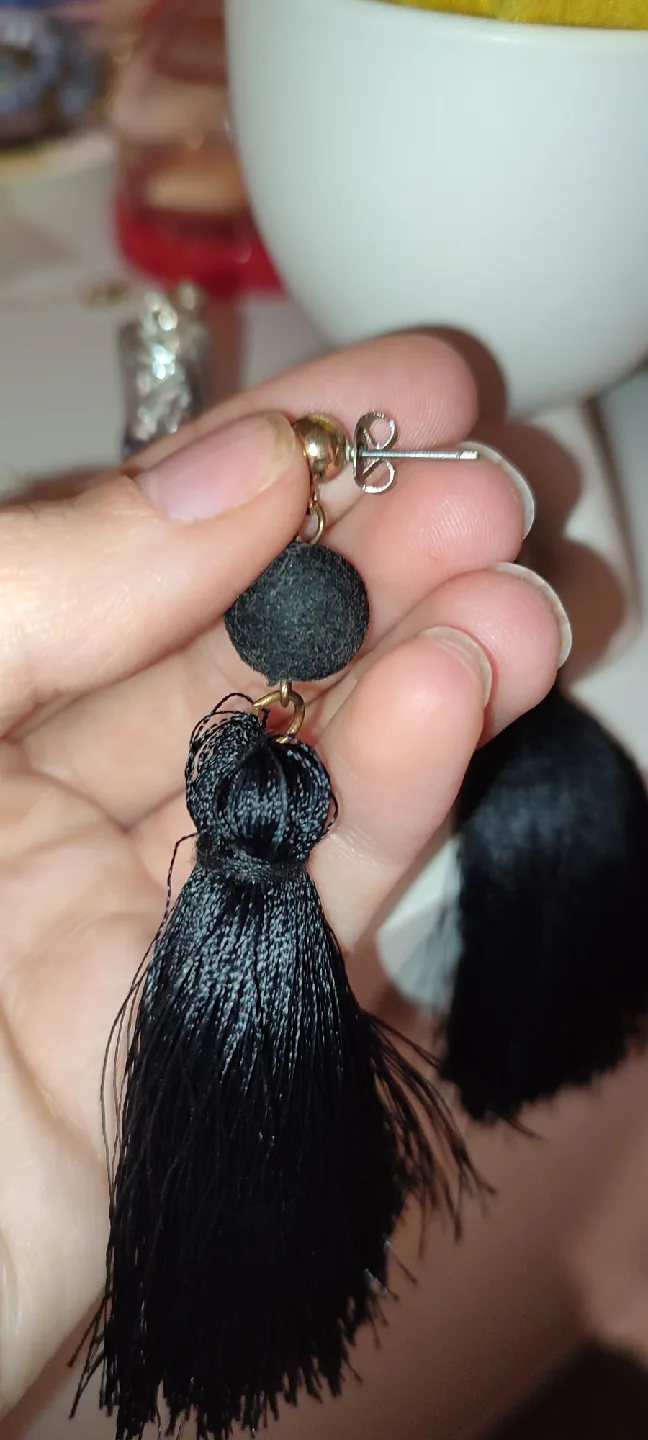 Black Tassel Earrings image indicator(2)