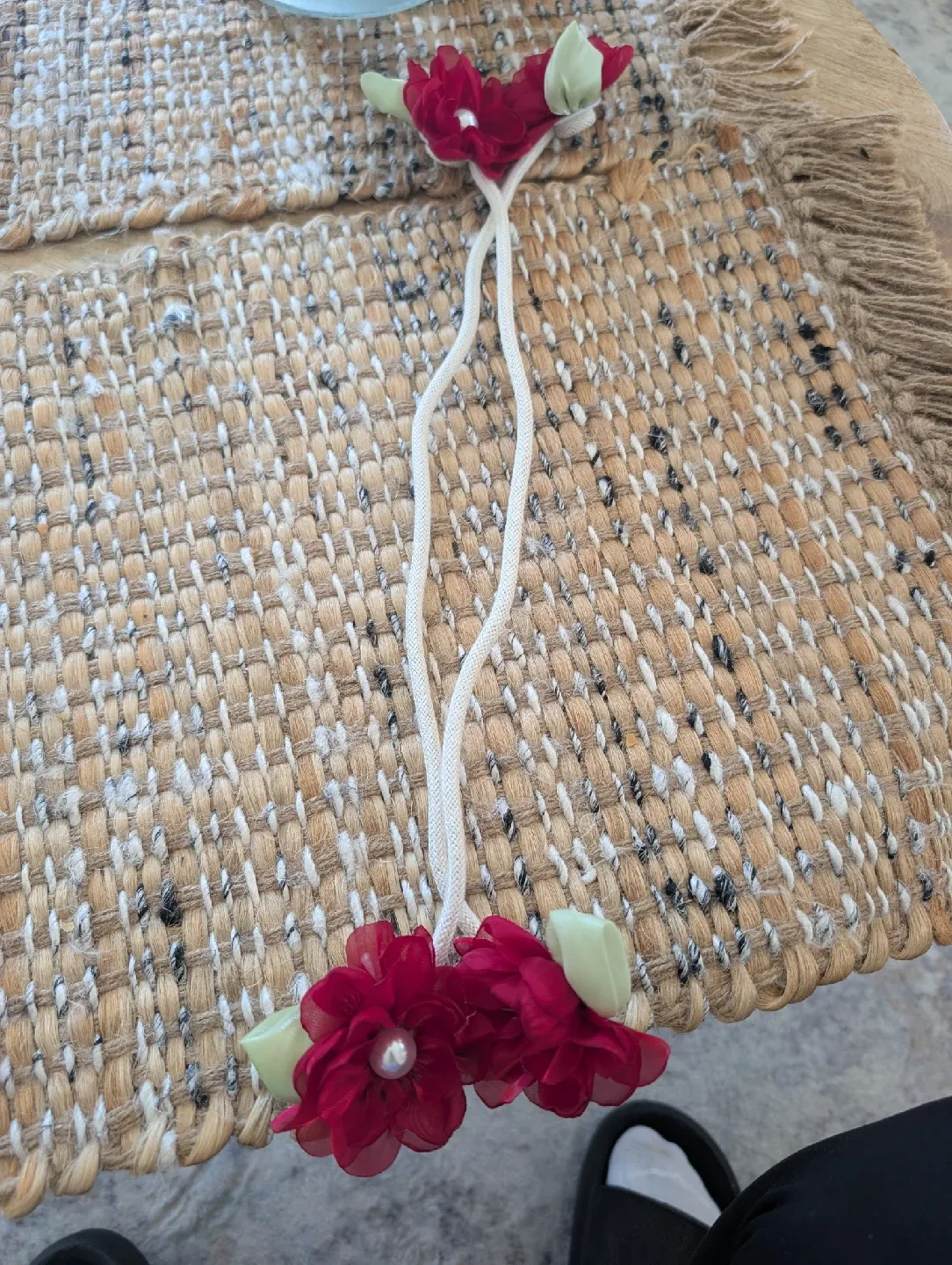 Red Floral curtains holder image indicator(5)