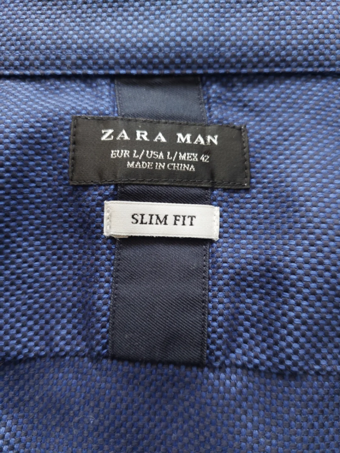 Zara Man Slim Fit Blue Shirt - Size L image indicator(4)