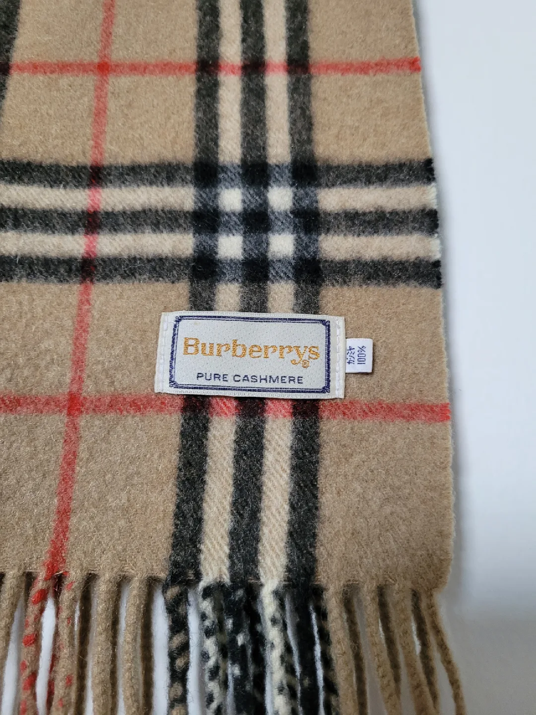 Vintage Burberry Pure Cashmere Scarf approximately 118cm image indicator(2)